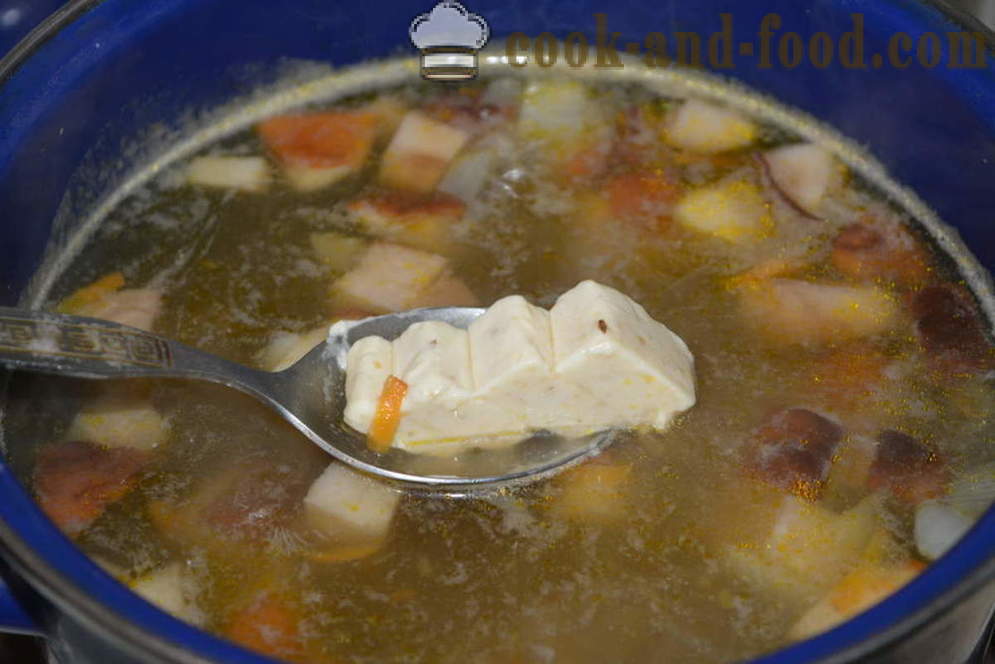 Supa de ciuperci albe proaspete cu crema de branza - cum să gătească supa de ciuperci cu ciuperci proaspete si branza, cu un pas cu pas reteta fotografii
