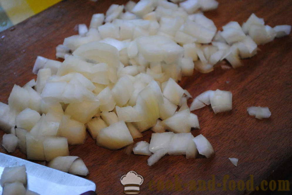 Salata Puff cu ciuperci și brânză - cum să se pregătească salata stratificat cu ciuperci, un pas cu pas reteta fotografii