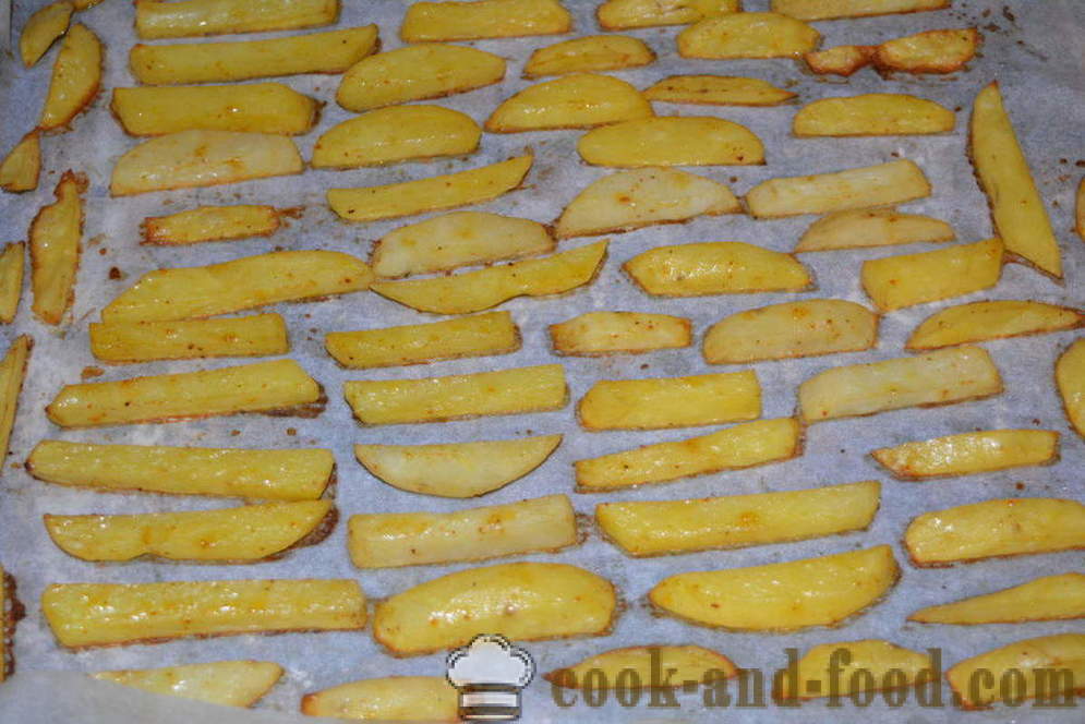 Cartofi crocanti în cuptor - modul de a găti cartofi prajiti la domiciliu, pas cu pas reteta fotografii