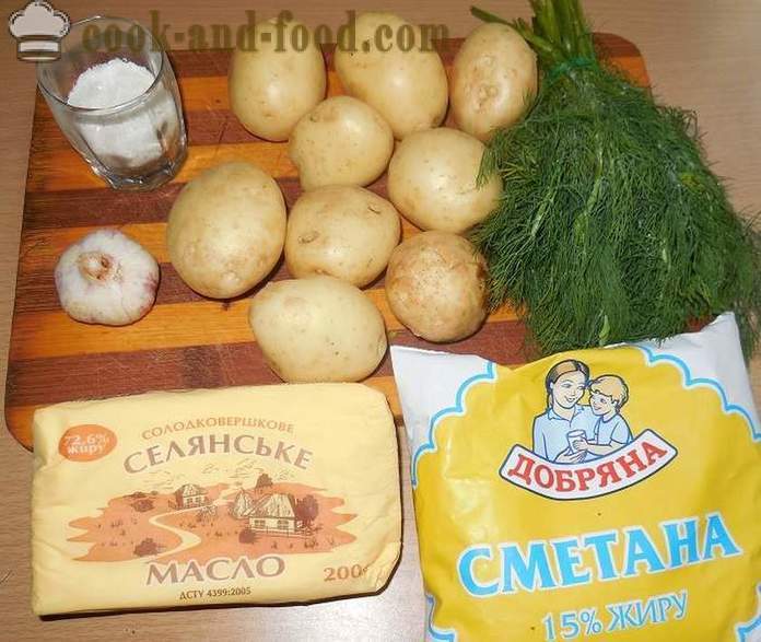 Cartofi noi delicioase în smantana cu marar si usturoi - cum să gătească un delicios cartofi noi, o rețetă simplă cu o fotografie