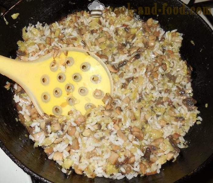 Dovlecei la cuptor cu carne tocată: orez cu ciuperci si branza - Cum de a găti dovlecel umplute în cuptor, cu un pas cu pas reteta fotografii