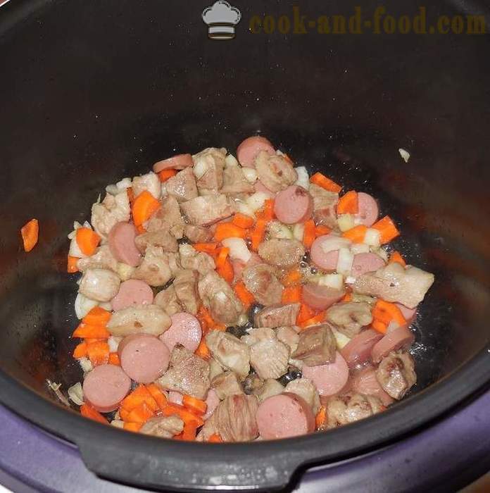 Supă de mazăre în multivarka, cu carne și cârnați afumat - cum de a găti supă de mazăre - un pas cu pas reteta fotografii