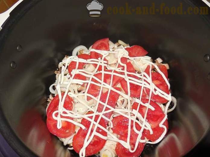Caserola de legume cu ciuperci și cartofi în multivarka - Cum de a găti caserola de legume - reteta cu fotografii - pas cu pas