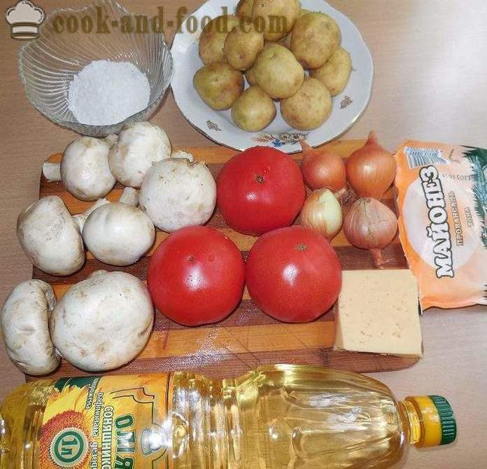 Caserola de legume cu ciuperci și cartofi în multivarka - Cum de a găti caserola de legume - reteta cu fotografii - pas cu pas