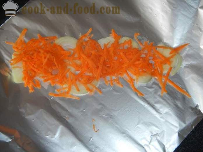 Pollack delicioase coapte cu ceapa si morcovi - cum să gătești Pollack în cuptor - un pas cu pas reteta fotografii