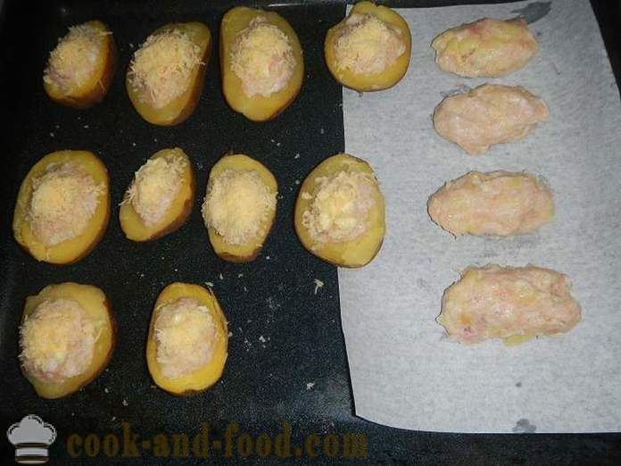 Cartofi copti cu carne tocată și brânză - cum ar fi cartofii copți în cuptor, pas cu pas reteta cu fotografii.