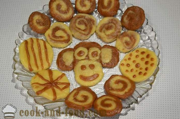 Vesel două culori figura copil shortbread - cum să gătească biscuiți într-un cuptor cu microunde, un pas cu pas reteta cu fotografii.