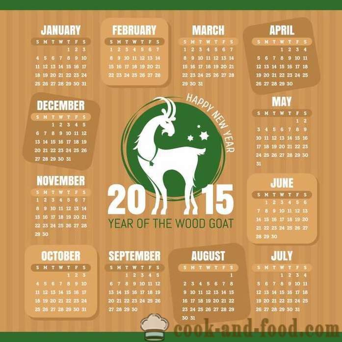Calendarul pentru 2015, anul caprei (ovine): descărcare gratuită de calendare de Crăciun cu capre și oi.