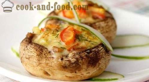 Ciuperci umplute cu brânză și coapte în cuptor. retete simple si delicioase cu fotografii.