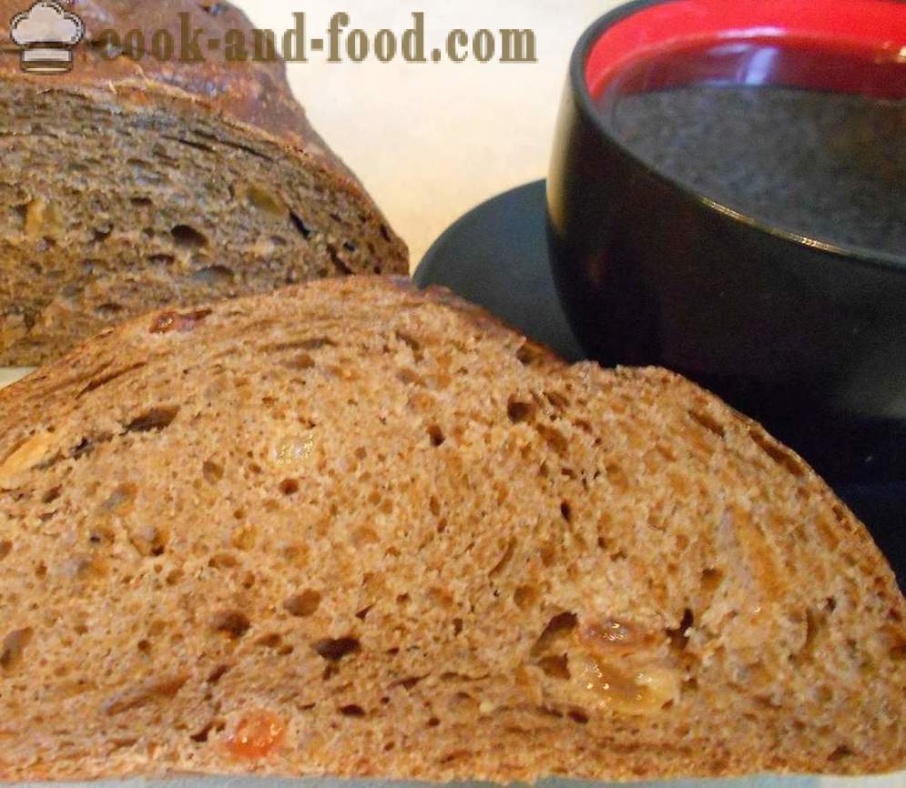 Pâine fără drojdie și iaurt fermenteze, coapte în cuptor - grâu - secară, reteta simpla de casă cu o fotografie