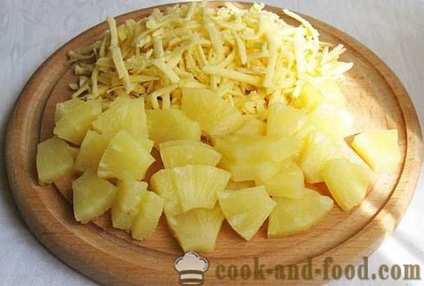 Salata de pui cu ananas face la fel de repede o salata, rețeta este simplă și delicios, cu fotografii