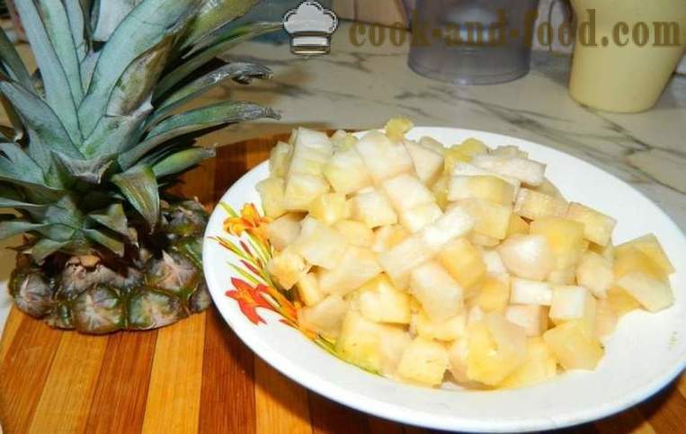 Salata festiv cu ananas și de crab - un pas delicios și simplu de fotografii pas reteta