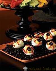 Umplute ouă sau gustări pe rețete Halloween: „ochi de ou vampir“ sau „invazie a Spiders“