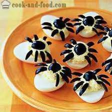 Umplute ouă sau gustări pe rețete Halloween: „ochi de ou vampir“ sau „invazie a Spiders“