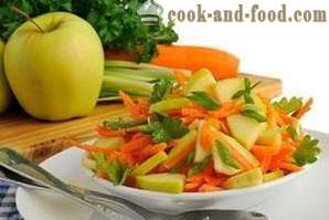 Salata cu mere, țelină și morcovi, „picante“, o reteta cu o fotografie